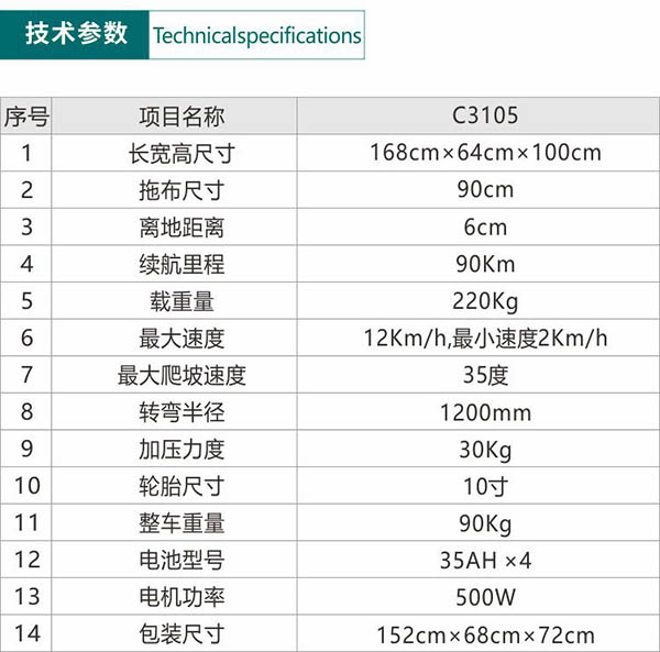 电动民勤尘推车C3105